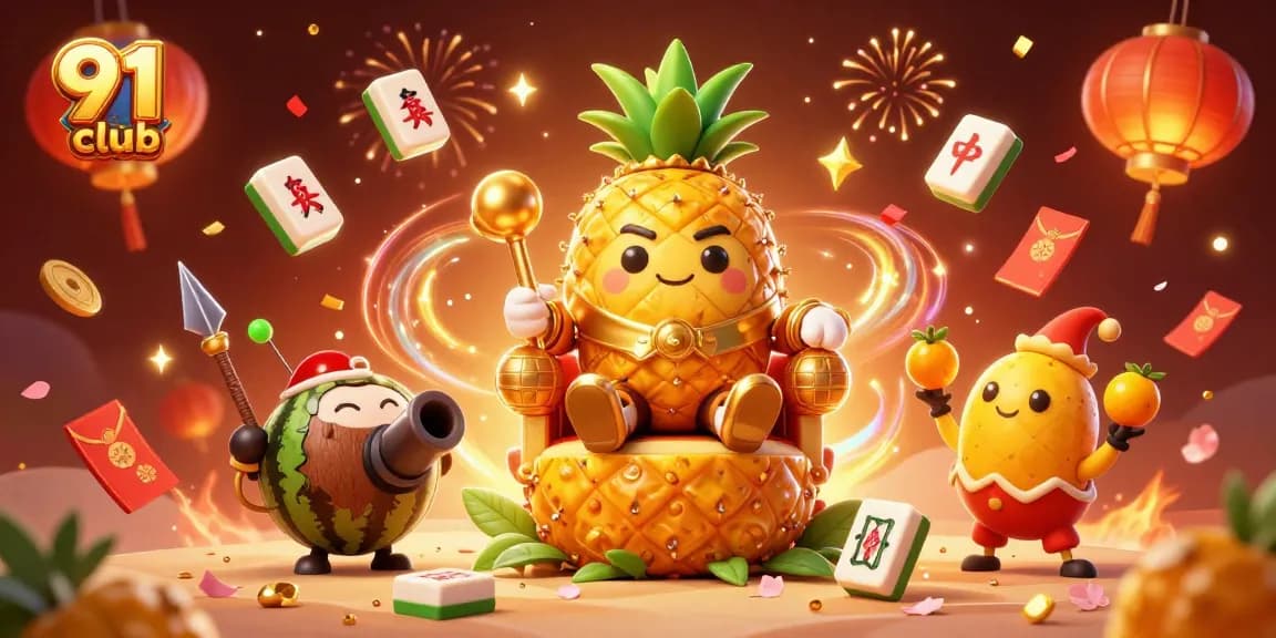 Experience the thrill of 91 club with vibrant casino action featuring a tropical king and lively game elements.
