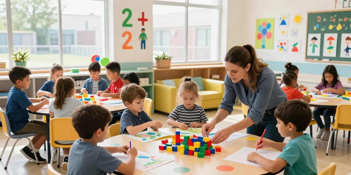 Children engaging in inquiry-based activities at a vibrant preschool, ideal for the search 'kindergarten near me.'