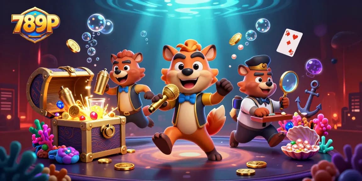 Join the fun at 789P's comedy casino as hyenas mix drinks and tell jokes, celebrating gaming!