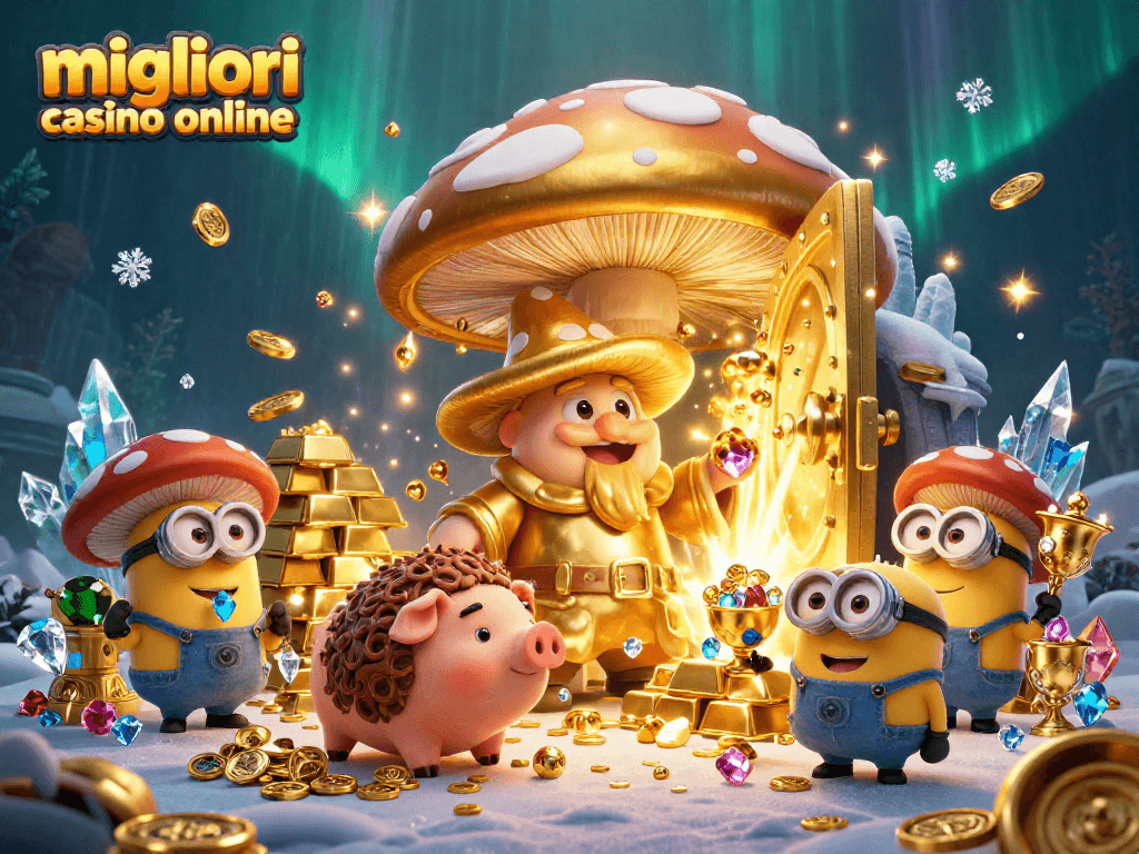 Vivi l'esperienza dei migliori casino online con questa magica illustrazione 3D piena di tesori e avventure ludiche.