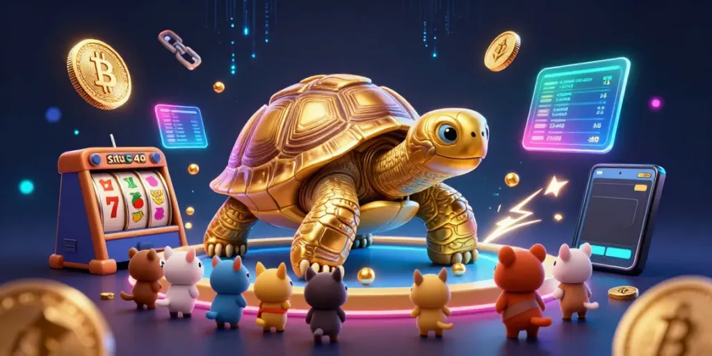 Experience situs 4d action in a vibrant scene with a tortoise pinball machine and thrilling slot elements.