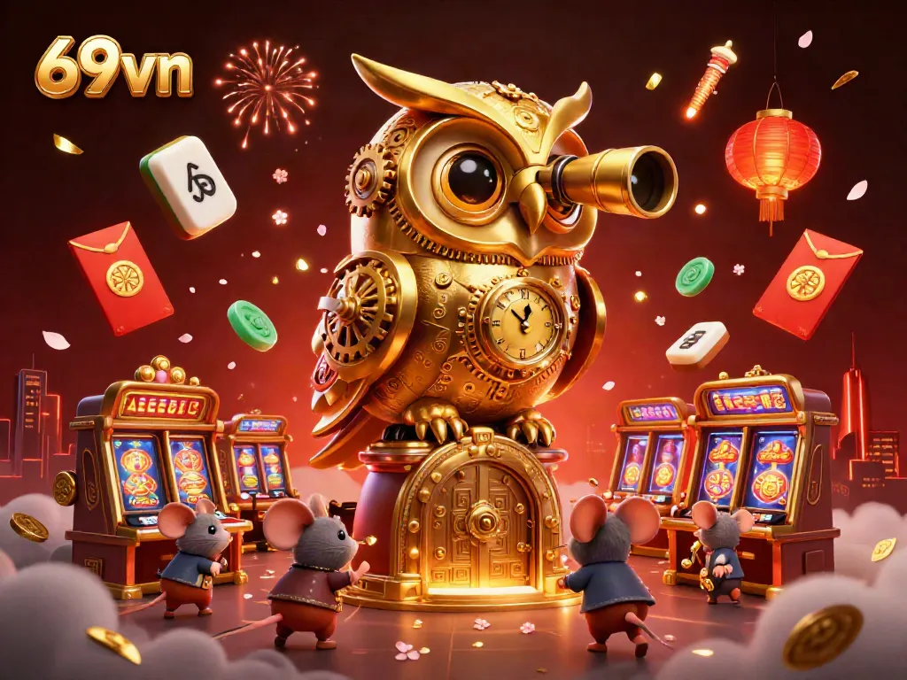 Experience exciting gaming at 69vn with vibrant slot machines and golden treasures.