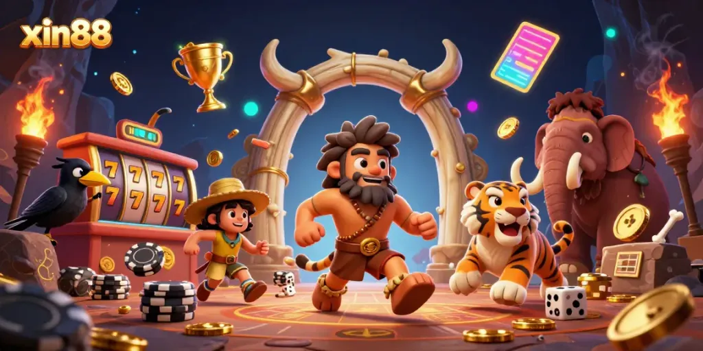 Experience the vibrant world of xin88 with dynamic characters and casino elements!