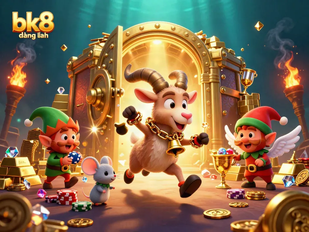 Experience excitement in the festive casino setting with bk8 đăng nhập, as creatures engage in thrilling gambling action.