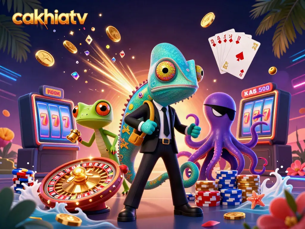 CakhiaTV offers dynamic live sports betting action with vibrant colors and engaging casino elements.