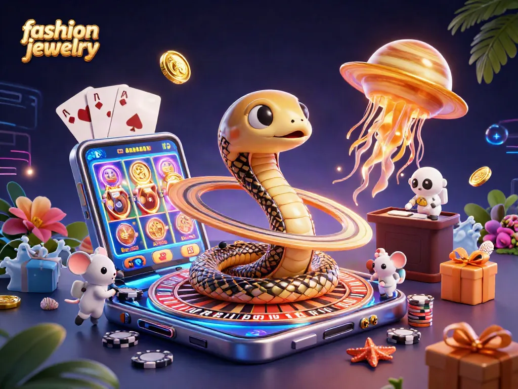 Place bets on the dynamic Saturn ring snake roulette, showcasing fashion jewelry elements.