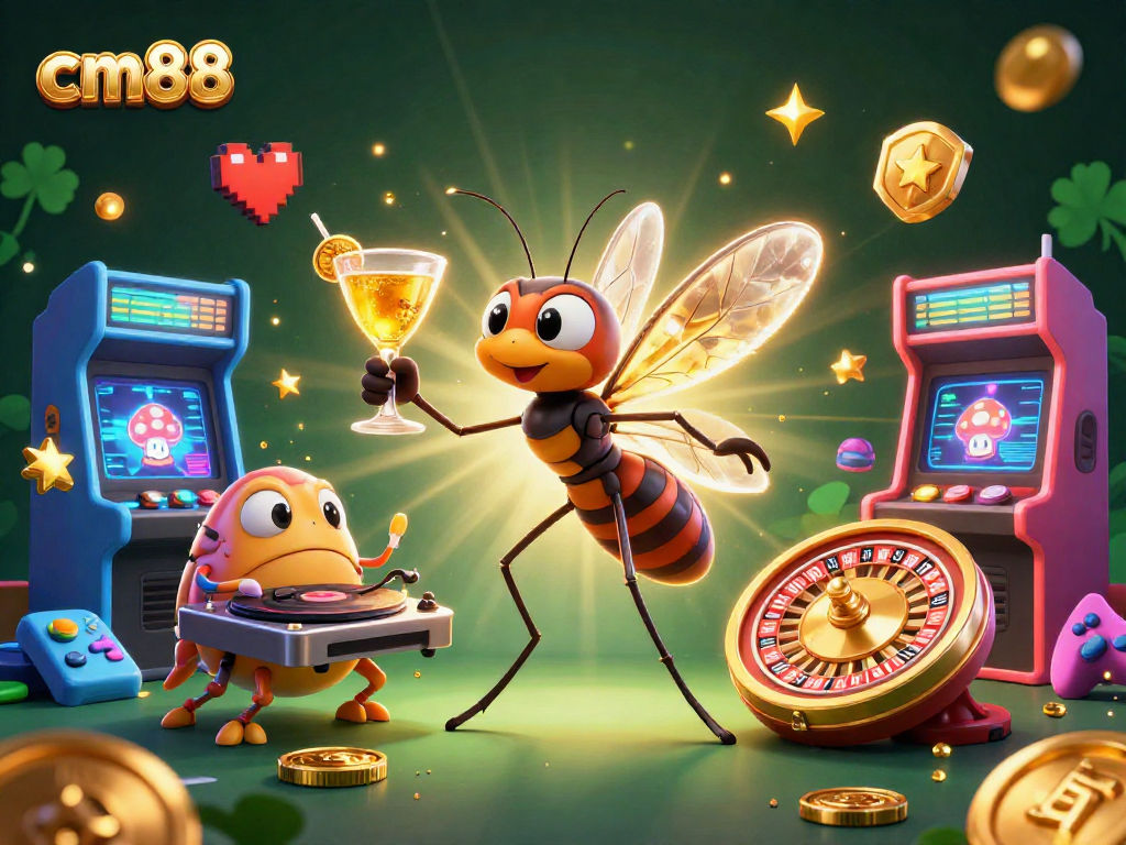 Spin the golden roulette wheel at cm88 with the lively casino mascot and vibrant game elements.