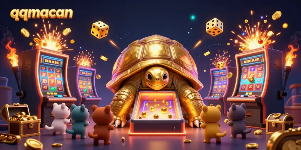 Engage with the fun-filled qqmacan gaming scene, showcasing a colorful array of casino elements.
