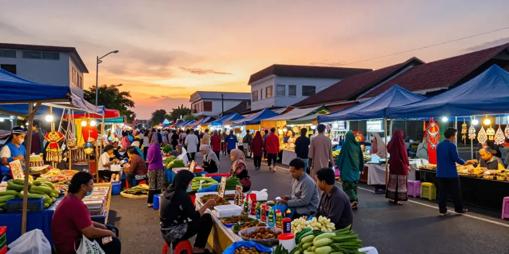 Dynamic market scene from lornematthews.com showcasing urban life in Bandar Lampung.