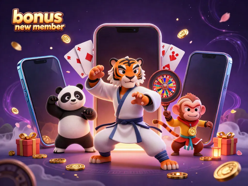 Engage and win with the bonus new member promotional slot games across immersive casino scenes.