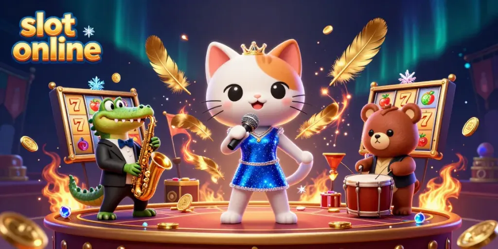 Experience thrilling slot online action with vibrant characters and dynamic casino elements.