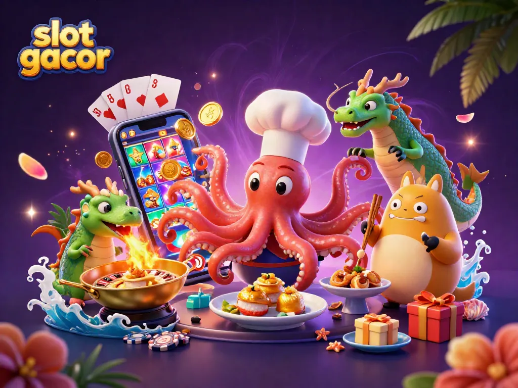 Spin and win with slot gacor featuring colorful gameplay, golden coins, and exciting characters.