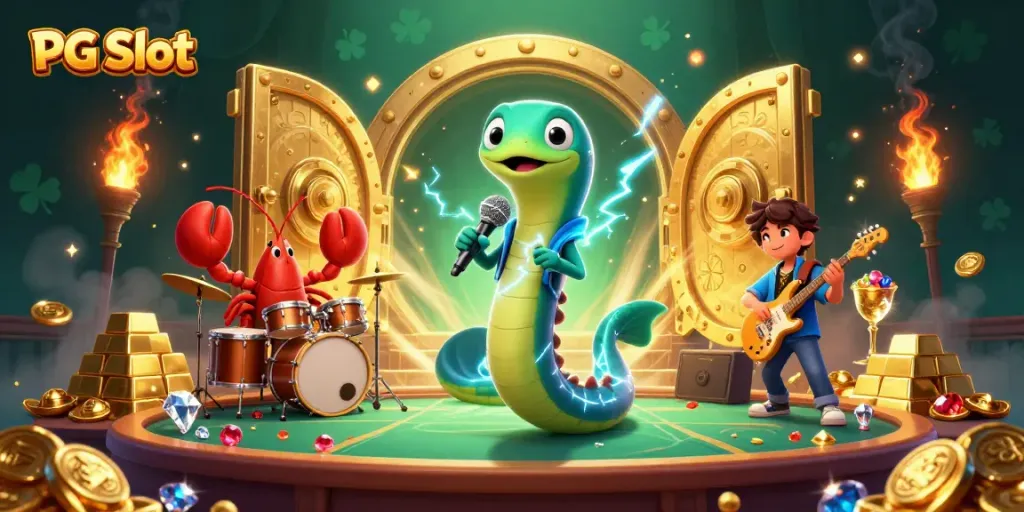 Menangkan dengan PG Slot dalam ilustrasi 3D yang penuh warna dan detail di panggung kasino bawah laut.