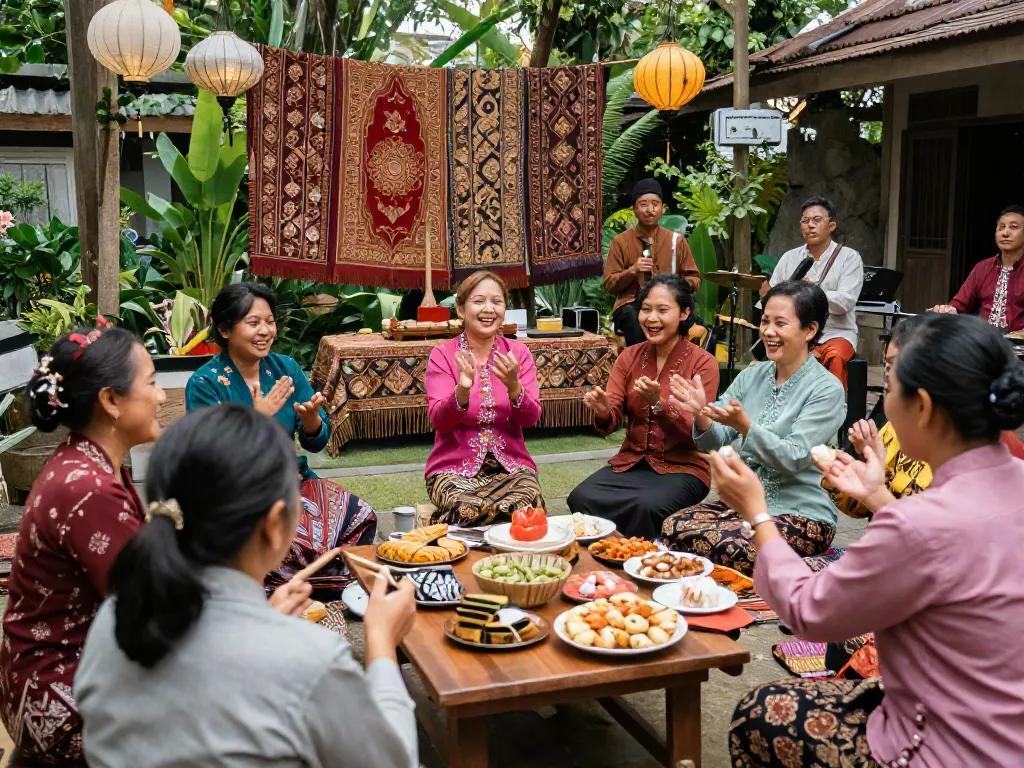 Nyonya 4D cultural gathering showcasing vibrant attire and traditional games.