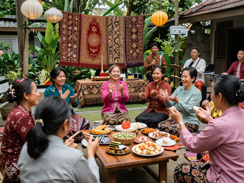 Nyonya 4D cultural gathering showcasing vibrant attire and traditional games.
