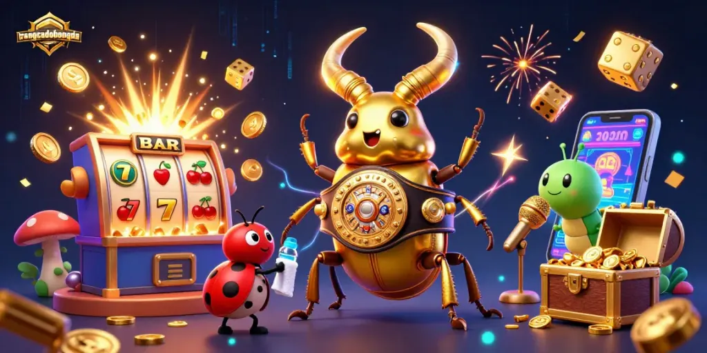 Engage with the exciting world of trangcadobongda through this vibrant 3D casino illustration.