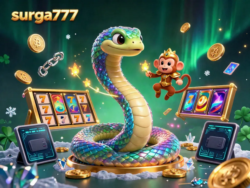 Experience the excitement of surga777 with vibrant gaming elements and dynamic characters in a magical setting.