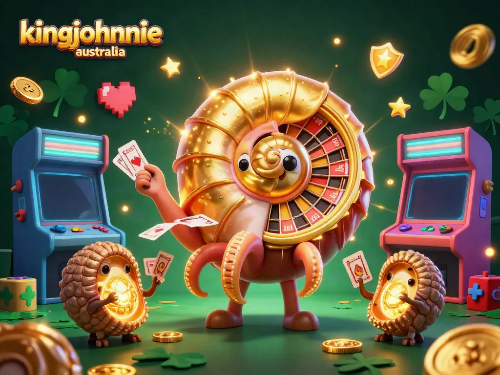 Experience kingjohnnie australia's thrilling gameplay with vibrant casino elements and a charismatic nautilus character.