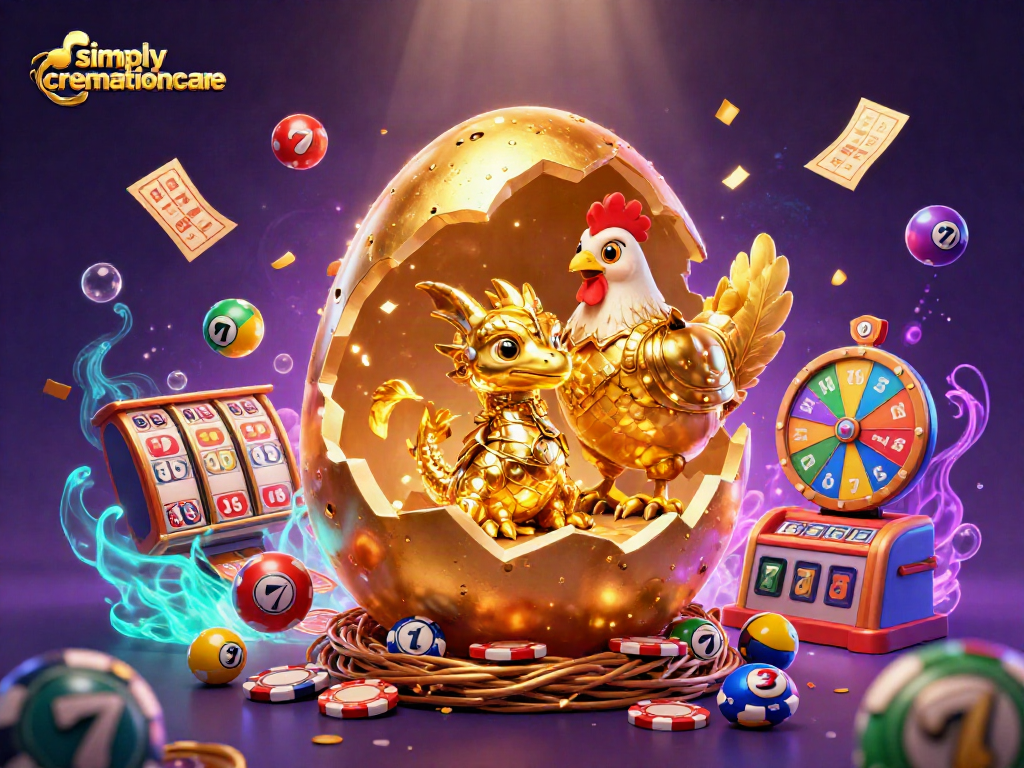 Engage with simplycremationcare's vibrant jackpot scene featuring a golden dragon and casino elements.