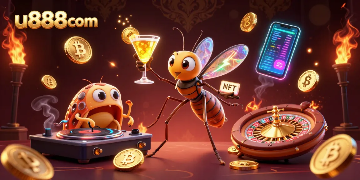 Experience thrilling gameplay at u888com with vibrant casino elements and crypto visuals.