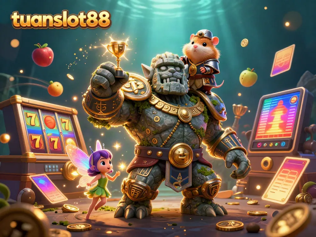 Slot hoki dan casino tuanslot88, golem penjaga dan hamster ksatria dalam aksi magis