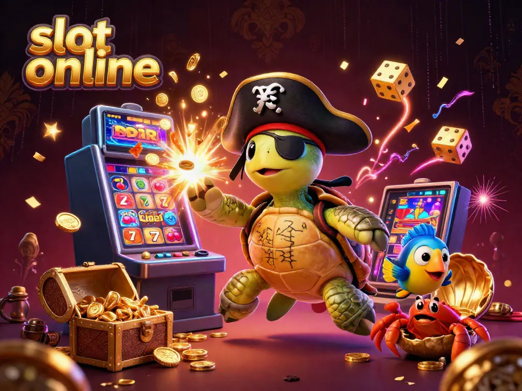 Experience thrilling slot online action with a pirate turtle and friends amid exploding jackpots.