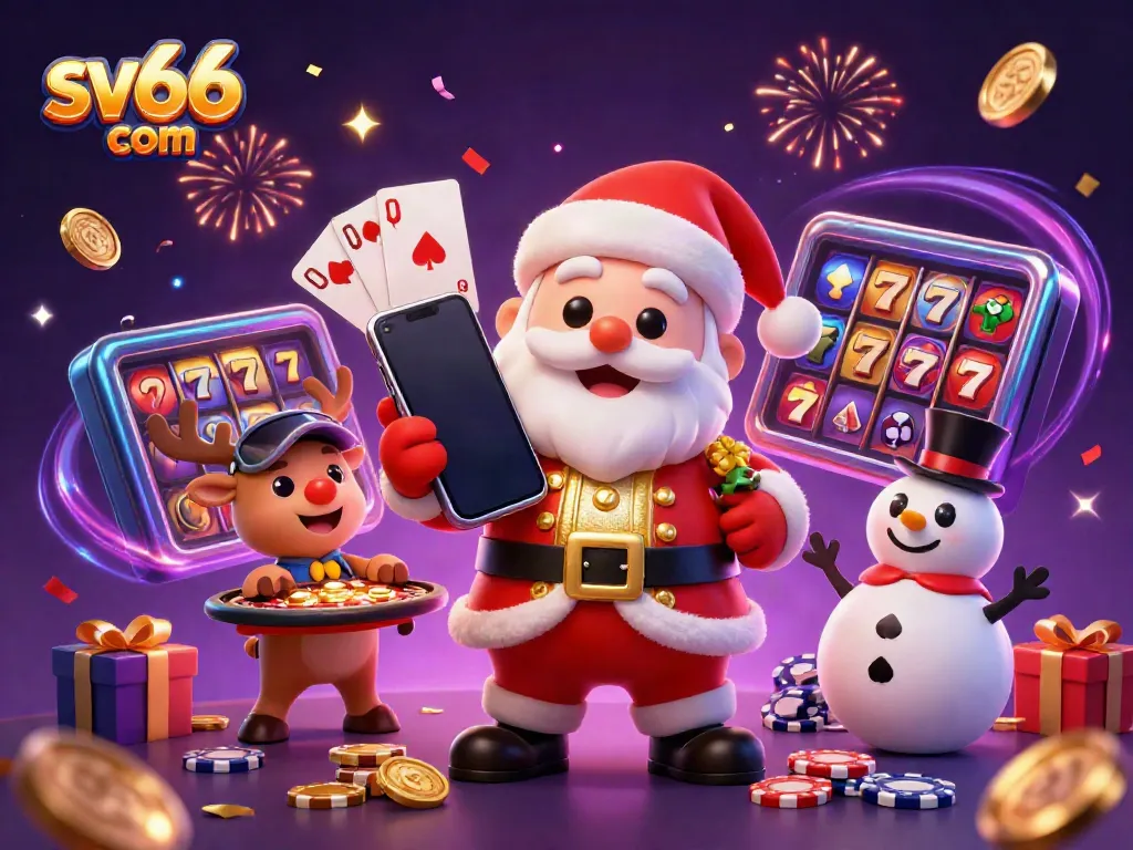 Experience exciting gaming at sv66 com with Santa at a vibrant casino filled with jackpots.