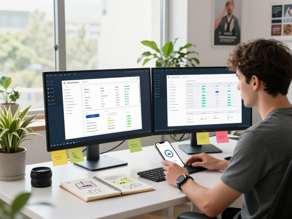 Buy app downloads to enhance your app marketing strategy in a modern workspace.