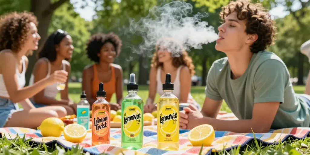 Savoring twist eliquid 120ml flavors during a fun picnic with friends