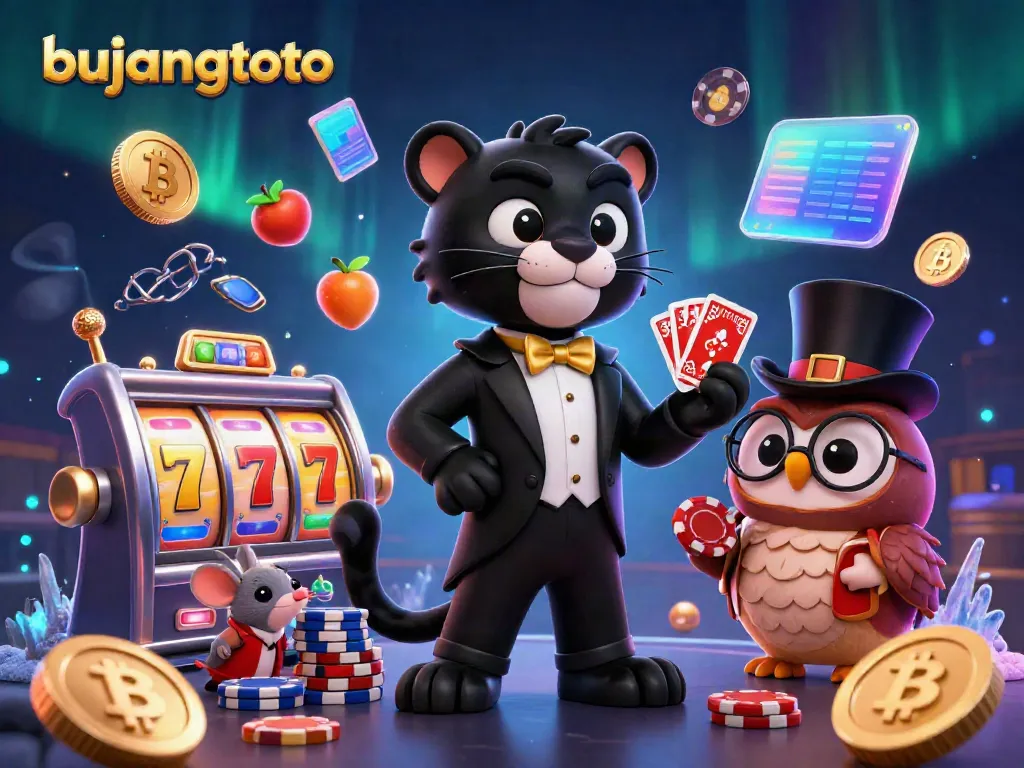 Engage in thrilling games at bujangtoto with stylish characters and vibrant casino elements.