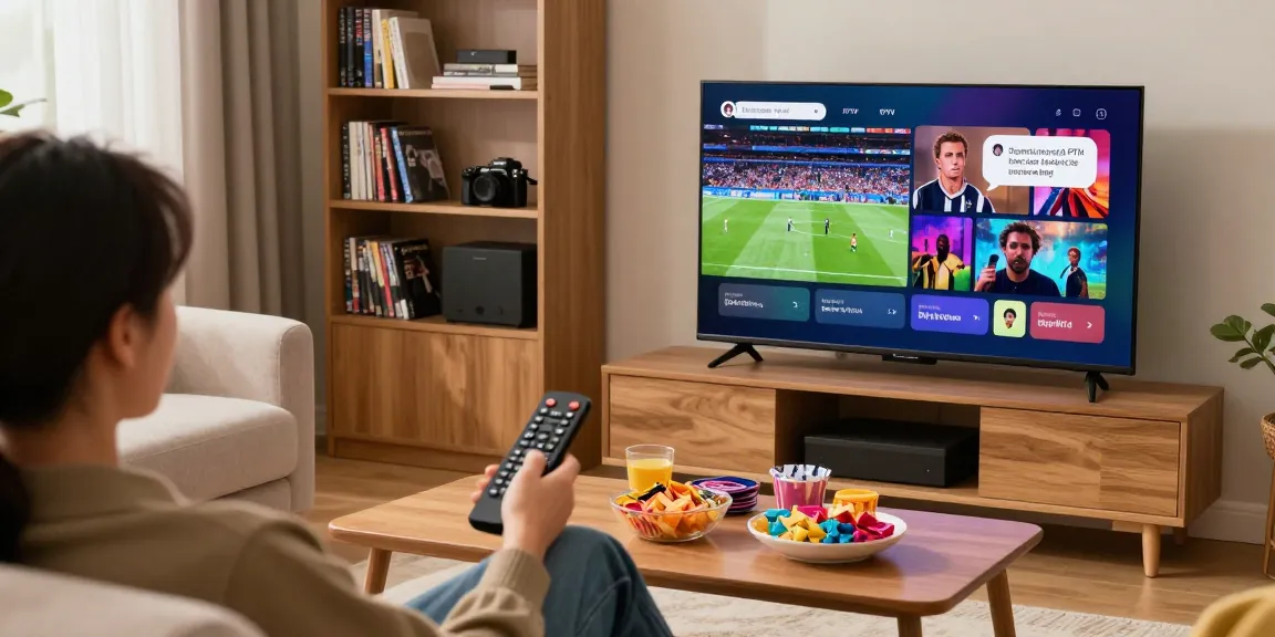 Geniet van een IPTV-abonnement met een heldere smart TV in een comfortabele huiskamer.