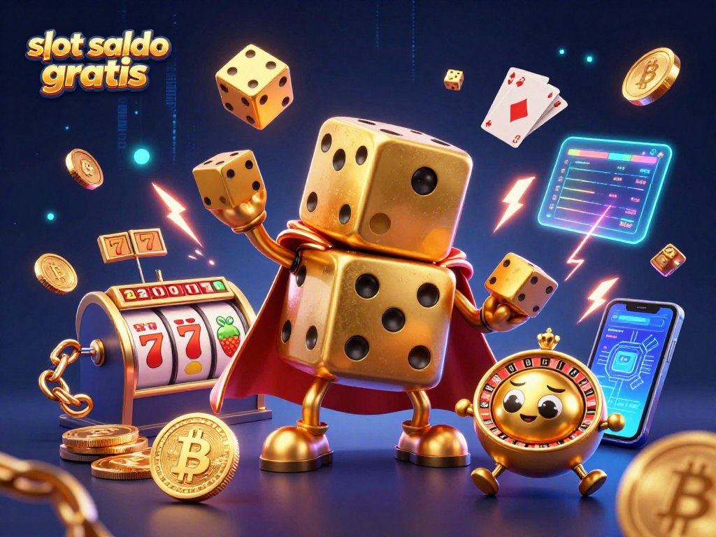 Experience slot saldo gratis gaming with vibrant golden dice golem and thrilling slot reels in action.